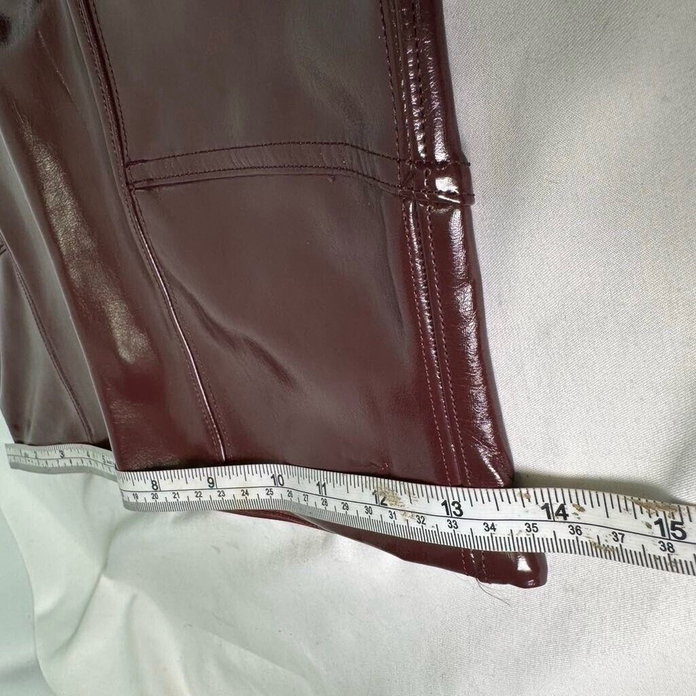 SPANX Faux Patent Leather Liquid Gloss Leggings Pants Ruby Size Medium NEW - Picture 13 of 14
